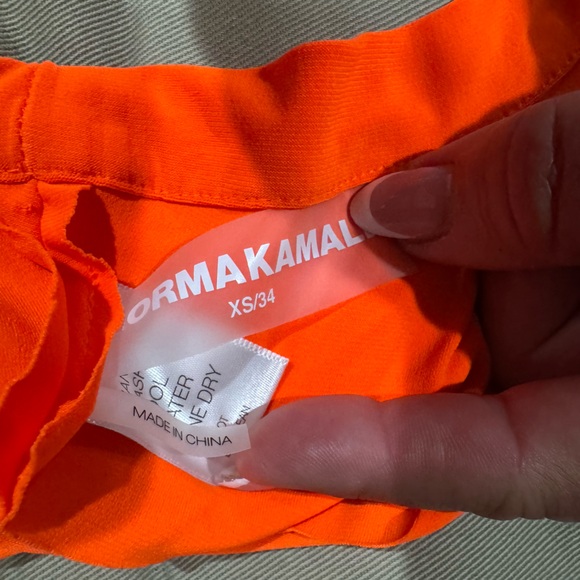 Norma Kamali Bright Orange Shirred Skirt w Halter Wrap Top. NEVER WORN. - Picture 3 of 9